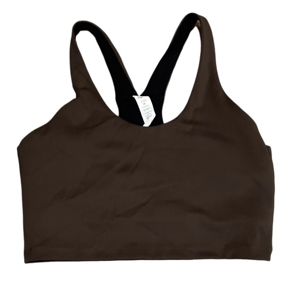 Cream Yoga Carrie Chocolate Brown Racerback Sports Bra Size M - Picture 4 of 7